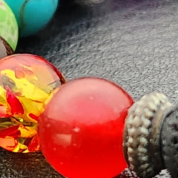 Lava Rock - Rainbow Beaded Bracelet - Picture 6 of 7